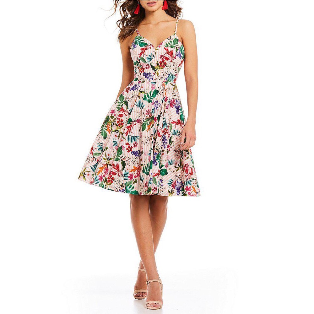 Gianni Bini Jacquelin Floral Print Poplin Dress